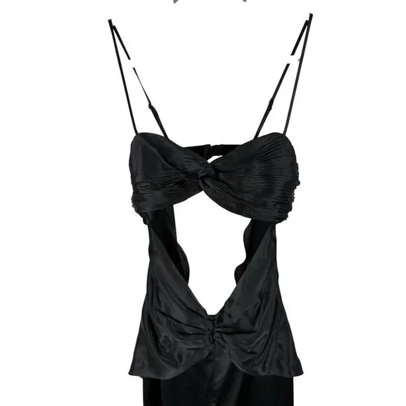 Retrofete Twist Front Pleated Dress Strapless Statement Evening Whimsigoth S